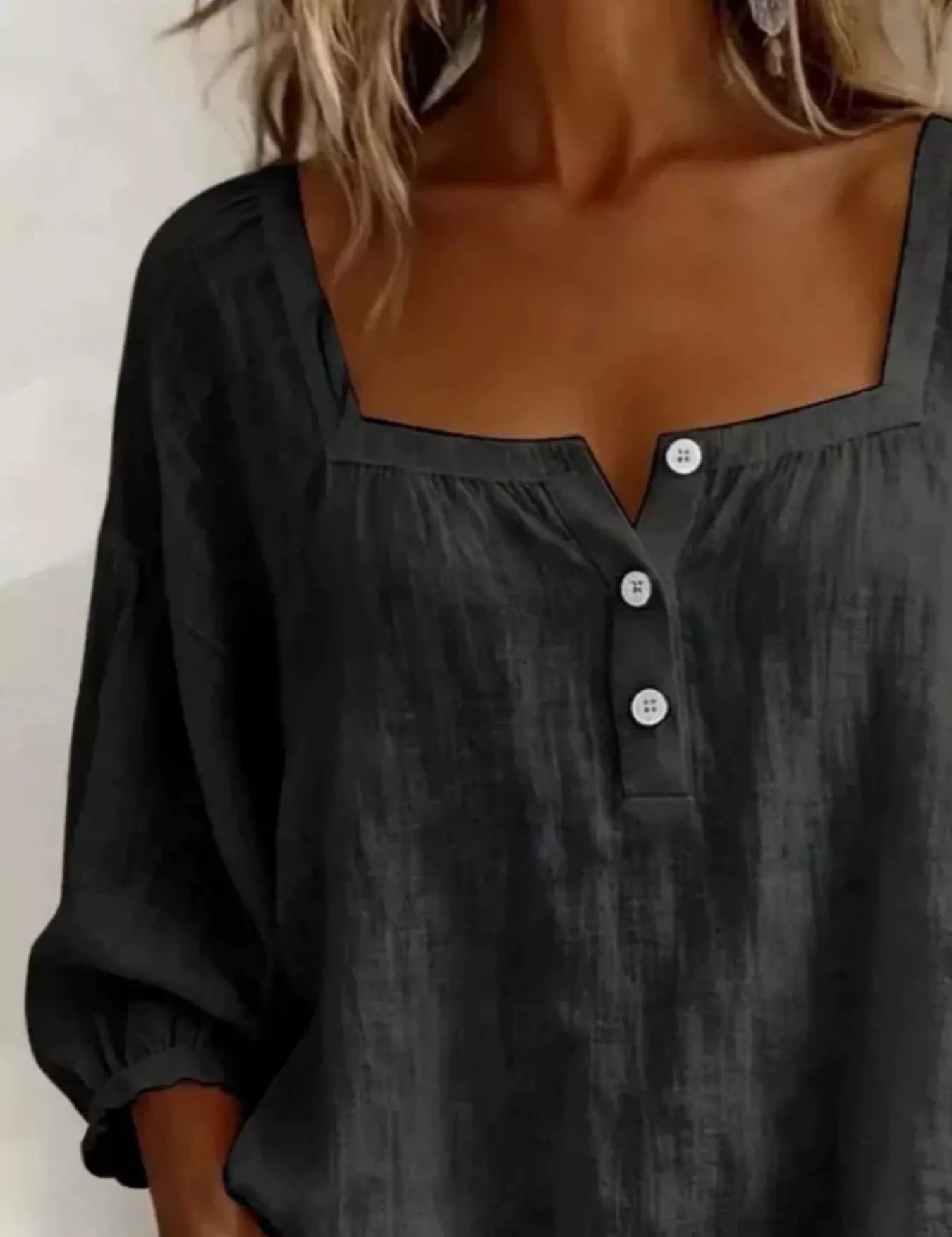 Women's blouse, square neck