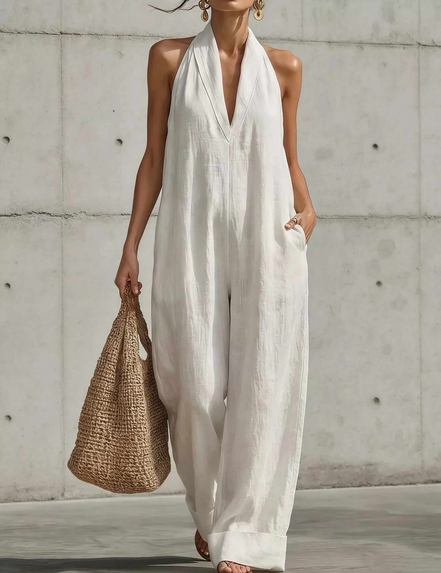 Women's jumpsuit, halter neck