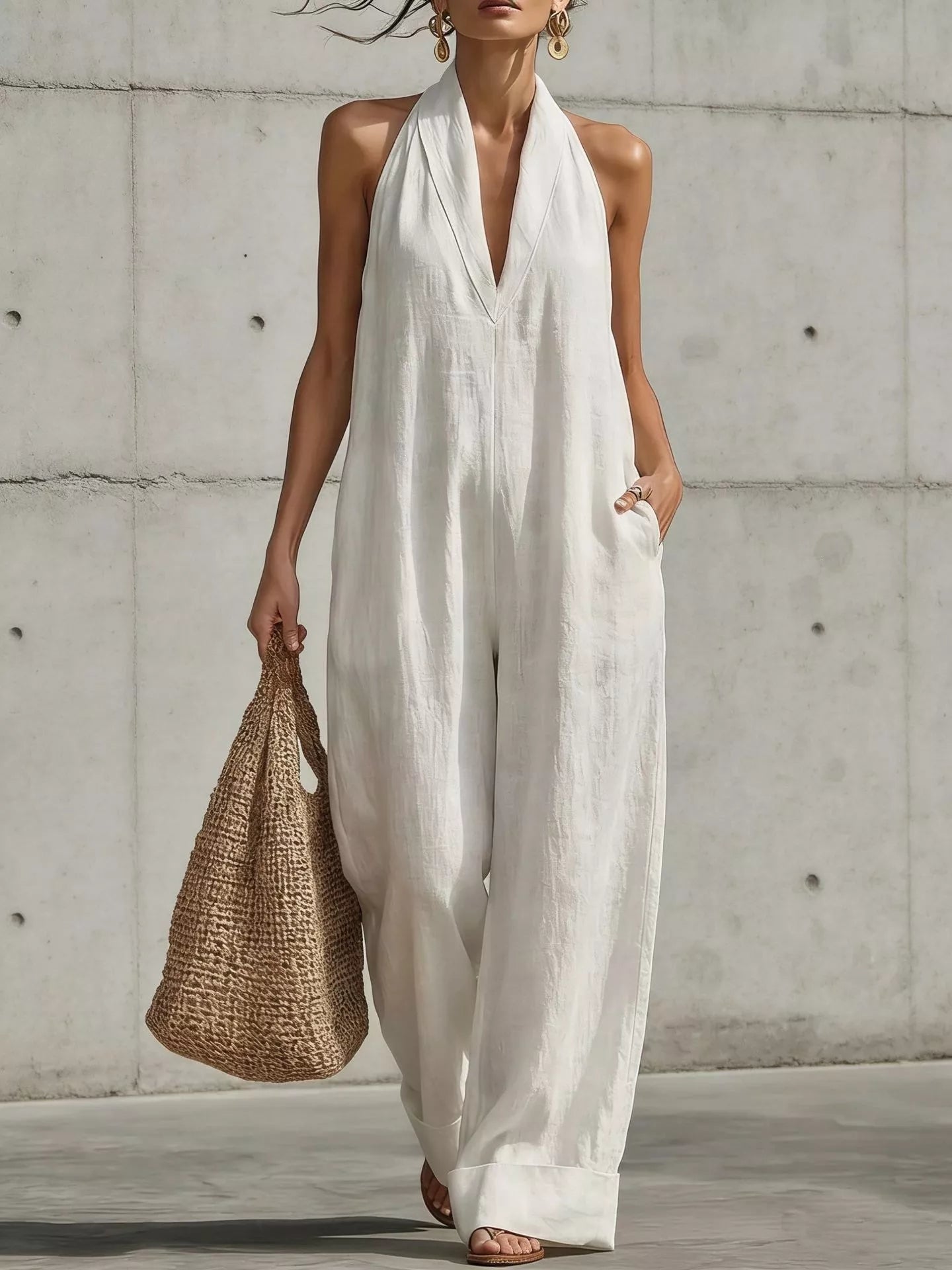 Women's jumpsuit, halter neck