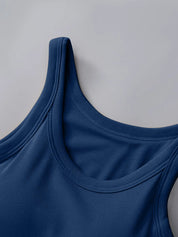 Tank with Built-In Bra – Mustard Round Neck – Chaotic Fashion