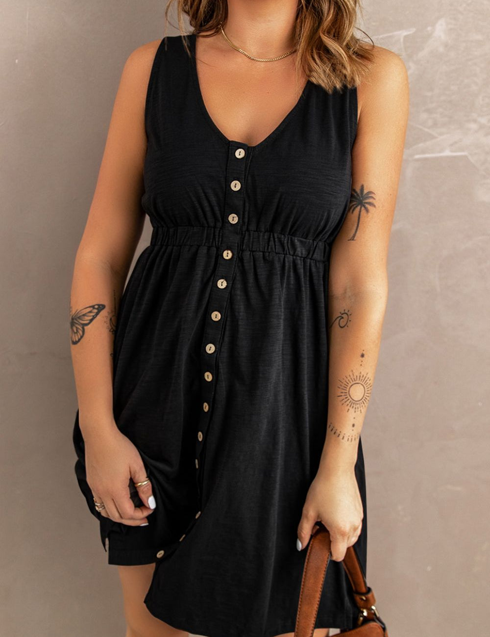 Women's mini dress, sleeveless