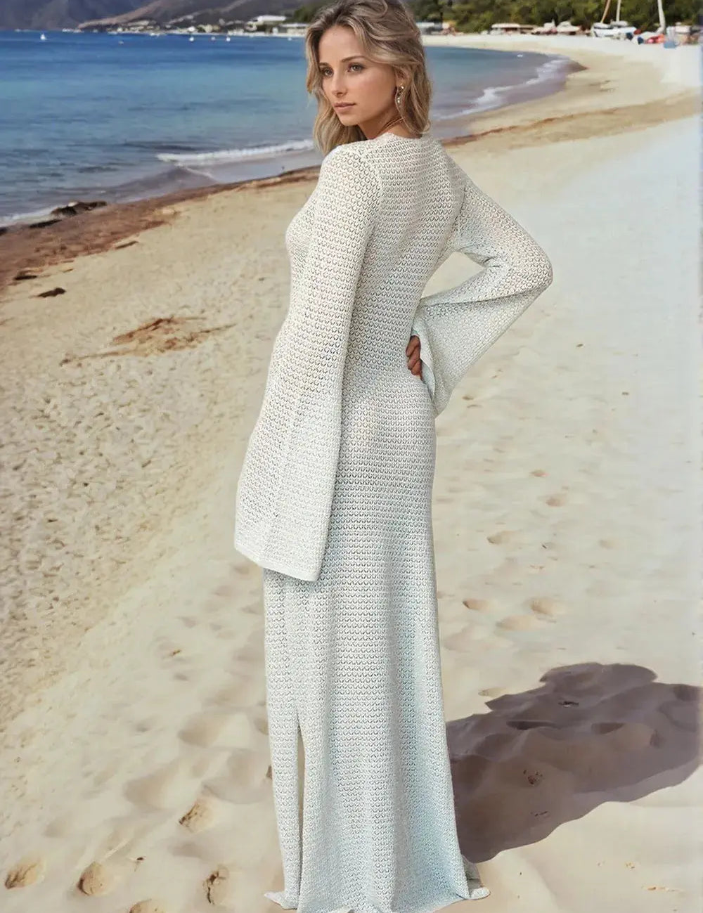 Women's swim cover-up, v-neck