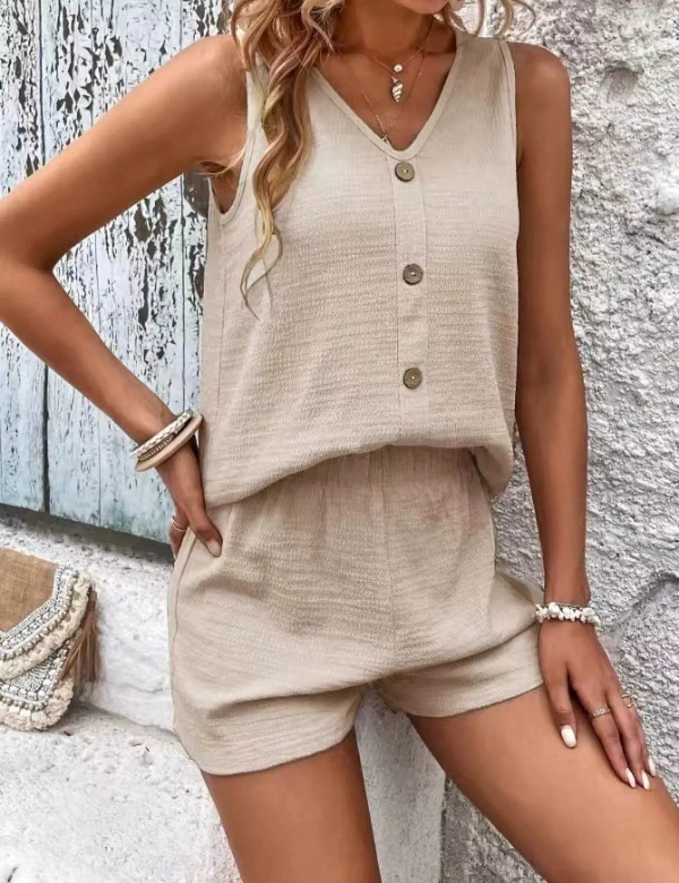 Two-Piece Loungewear – Light Green Shorts Set – Chaotic Fashion