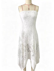 Elegant White Dress for Women – Midi Length Lace – Chaotic Fashion