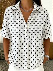 Short Sleeve Polka Dot Shirt – Classic Fit in Purple – Chaotic Fashion