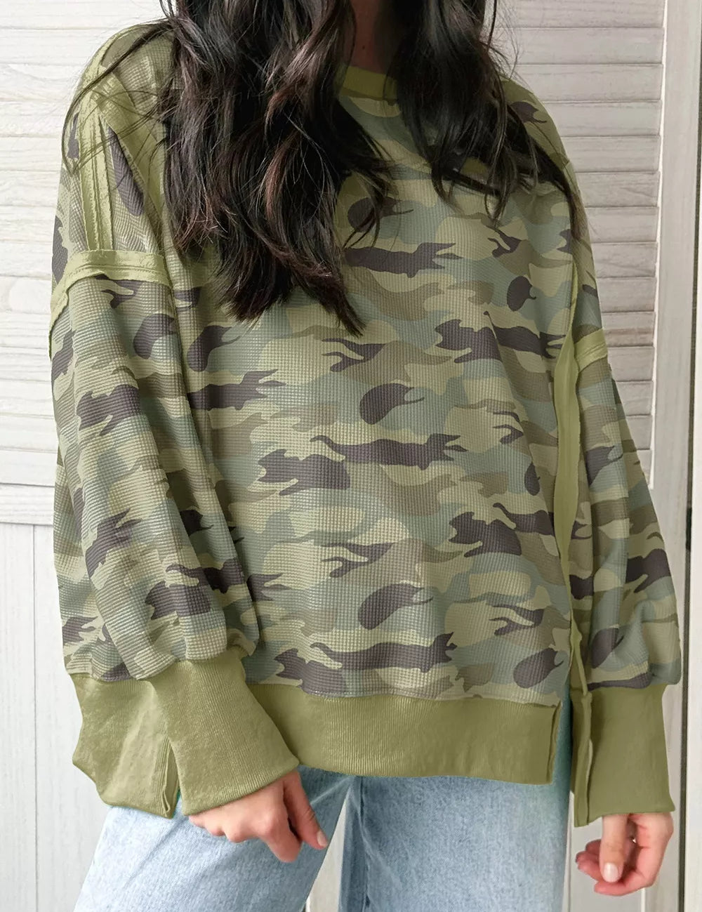 Women's camouflage top, long sleeve