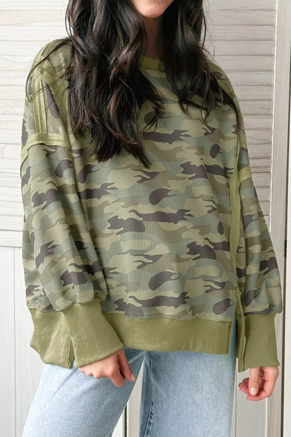 Women's camouflage top, long sleeve