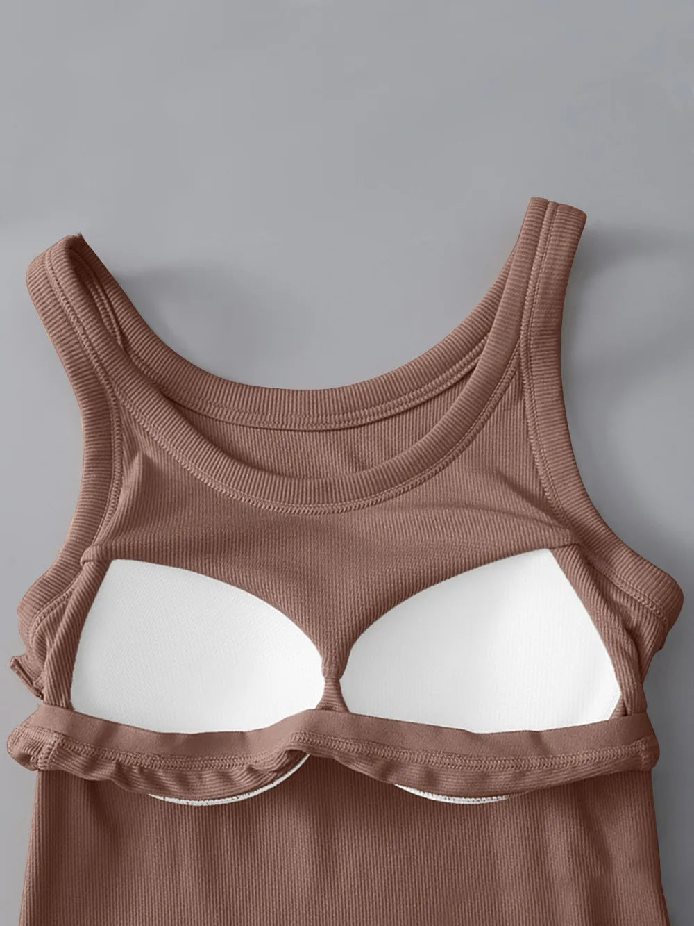 Shelf Bra Tank Top – Dark Gray Comfort Fit – Chaotic Fashion