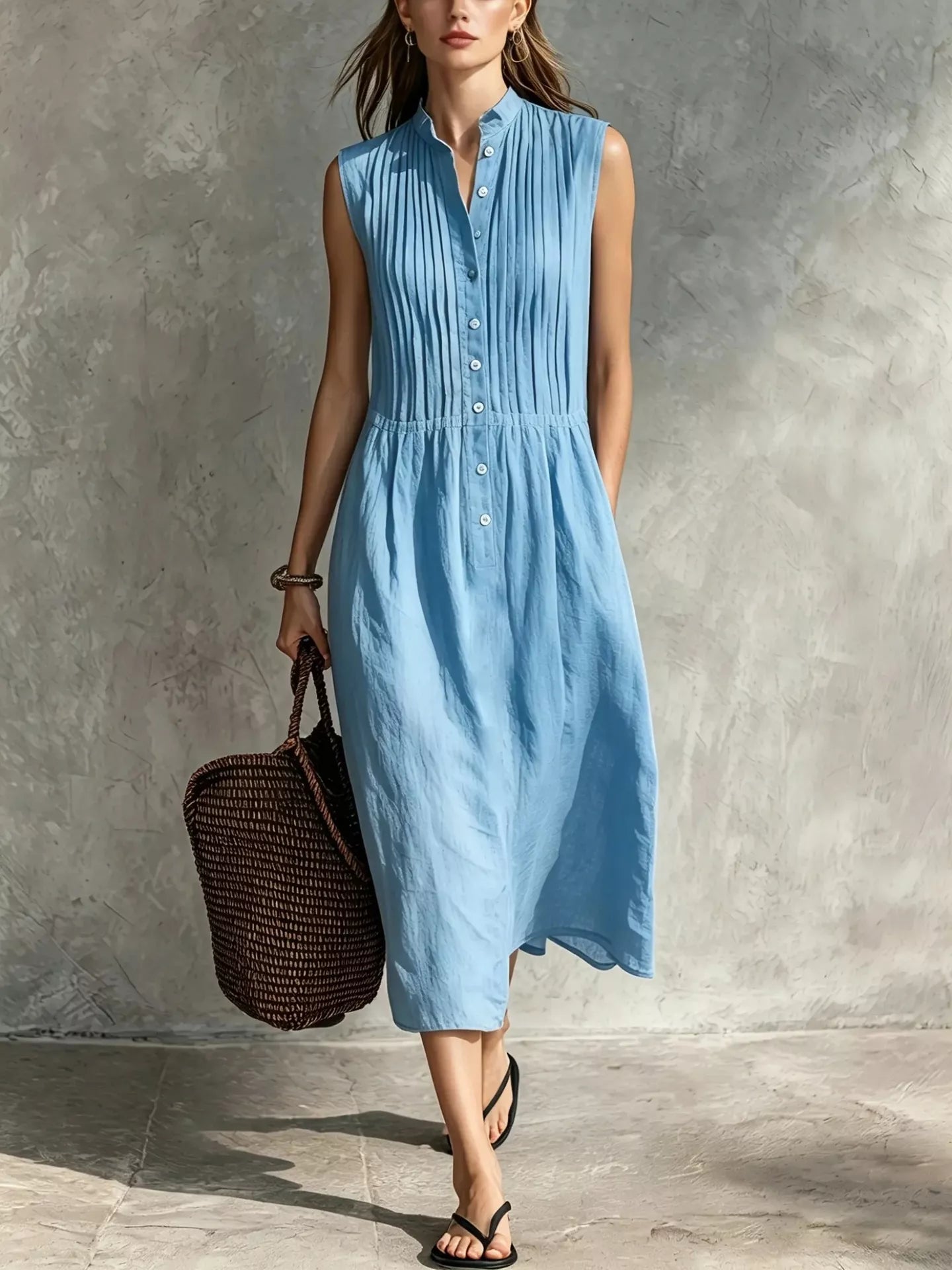Women's midi dress, sleeveless
