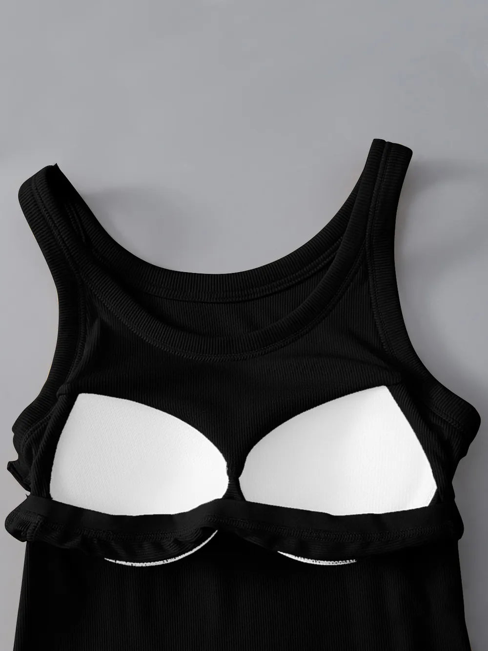 Built-In Bra Tank for Women – Dark Gray Support – Chaotic Fashion