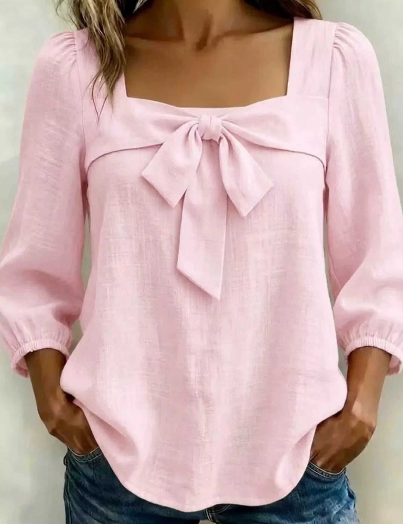 Women's blouse, square neck