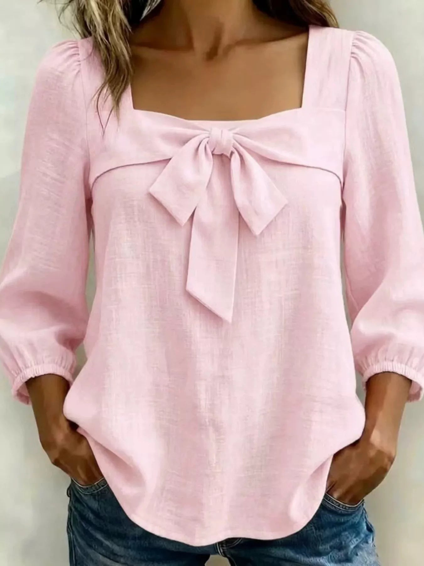 Women's blouse, square neck