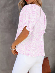 Feminine Floral Top for Women – V-Neckline Detail – Chaotic Fashion