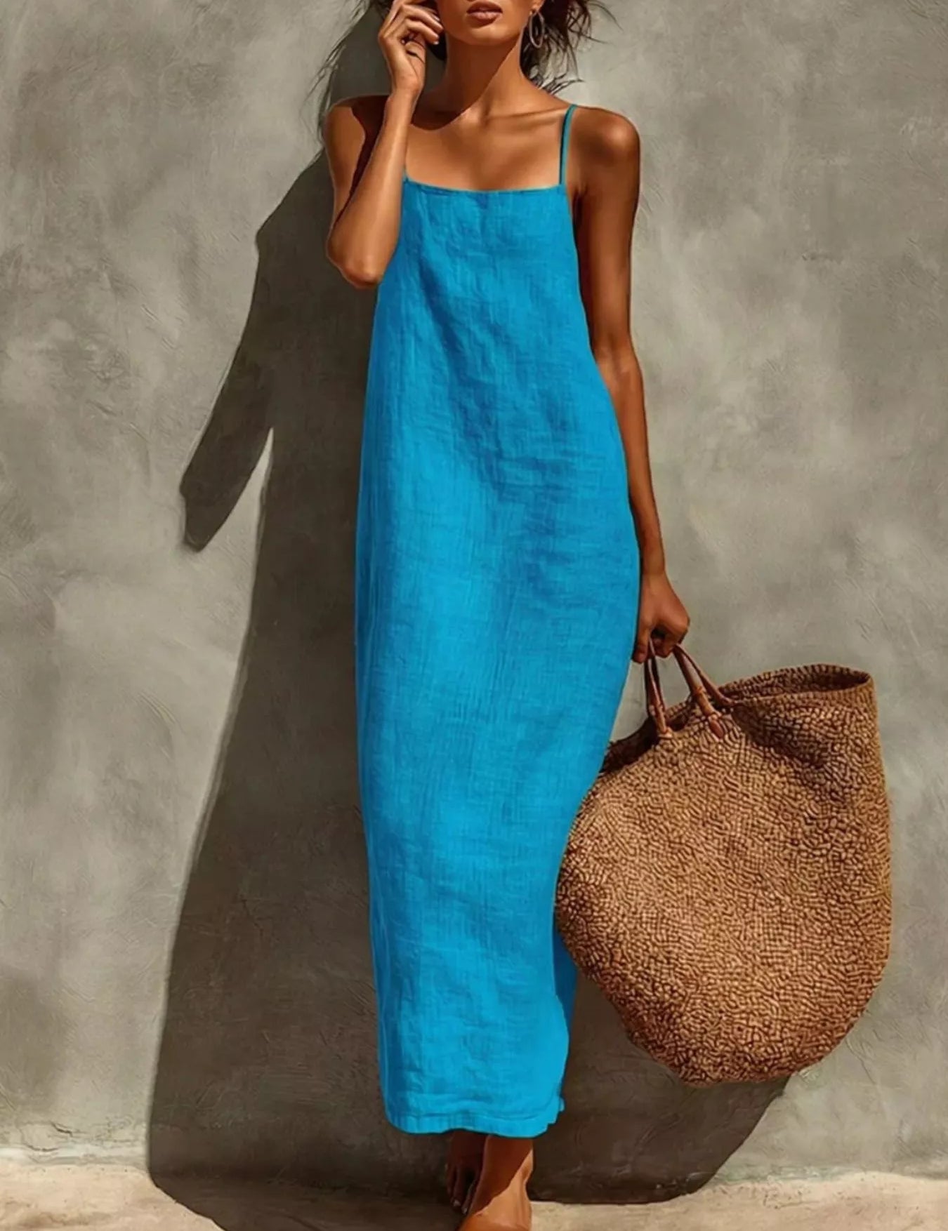 Casual Maxi Dress – Floor-Length Style in Black – Chaotic Fashion