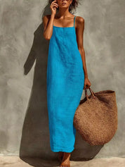 Casual Maxi Dress – Floor-Length Style in Black – Chaotic Fashion