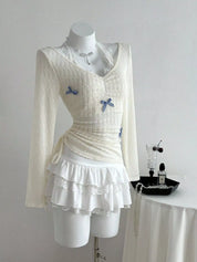 Drawstring Bow Tee – Adjustable Neckline Detail – Chaotic Fashion