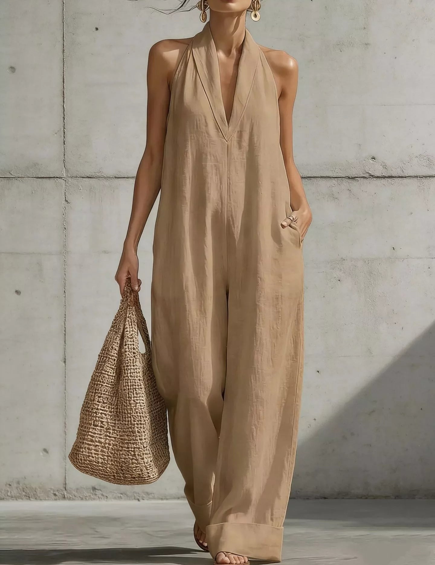 Women's jumpsuit, halter neck