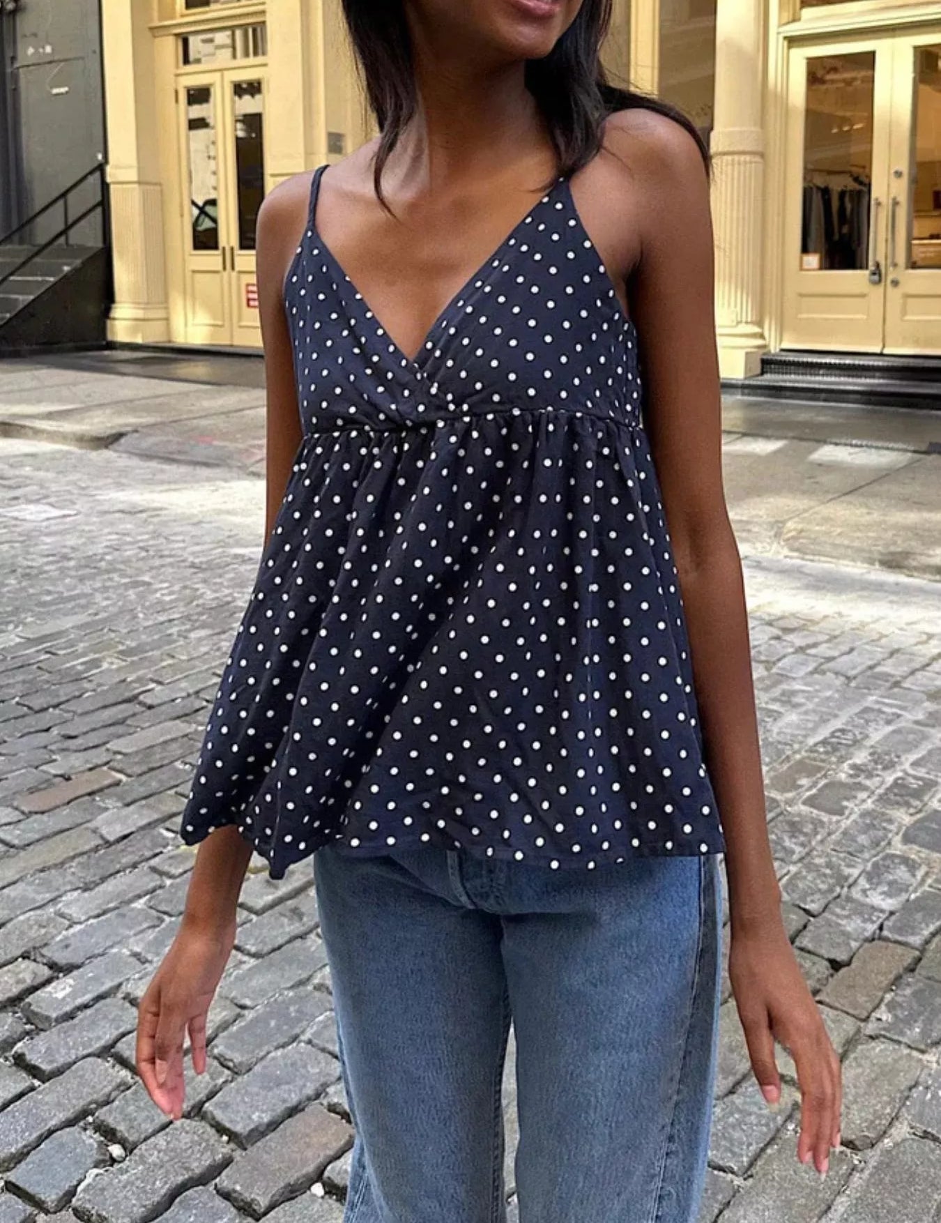 Flowy Summer Cami for Women – Polka Dot Print – Chaotic Fashion