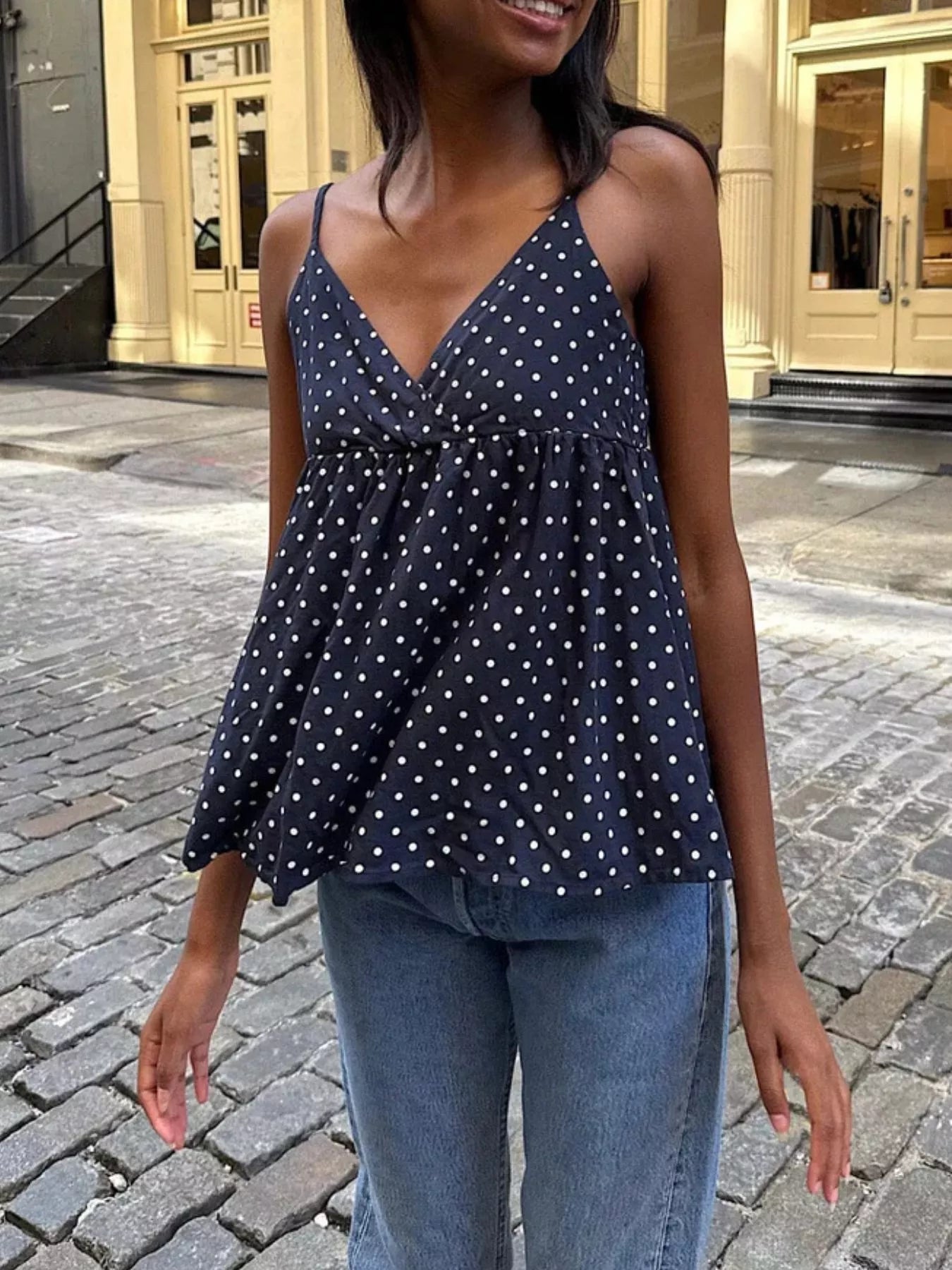 Flowy Summer Cami for Women – Polka Dot Print – Chaotic Fashion