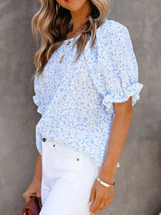 Ruffle Sleeve Plus Size Top – Feminine Floral Style – Chaotic Fashion