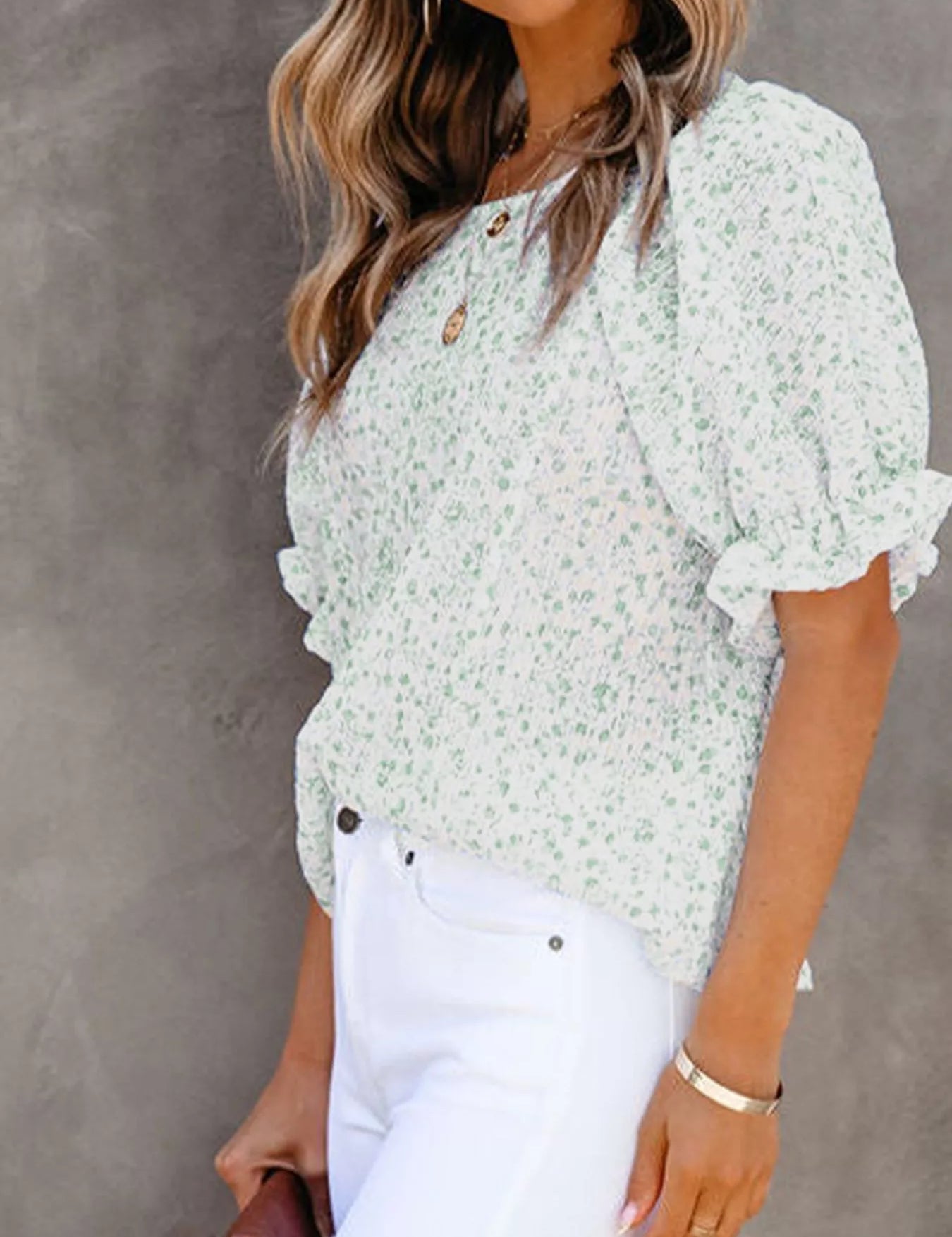 Ruffle Sleeve Floral Blouse – Flattering Plus Fit – Chaotic Fashion