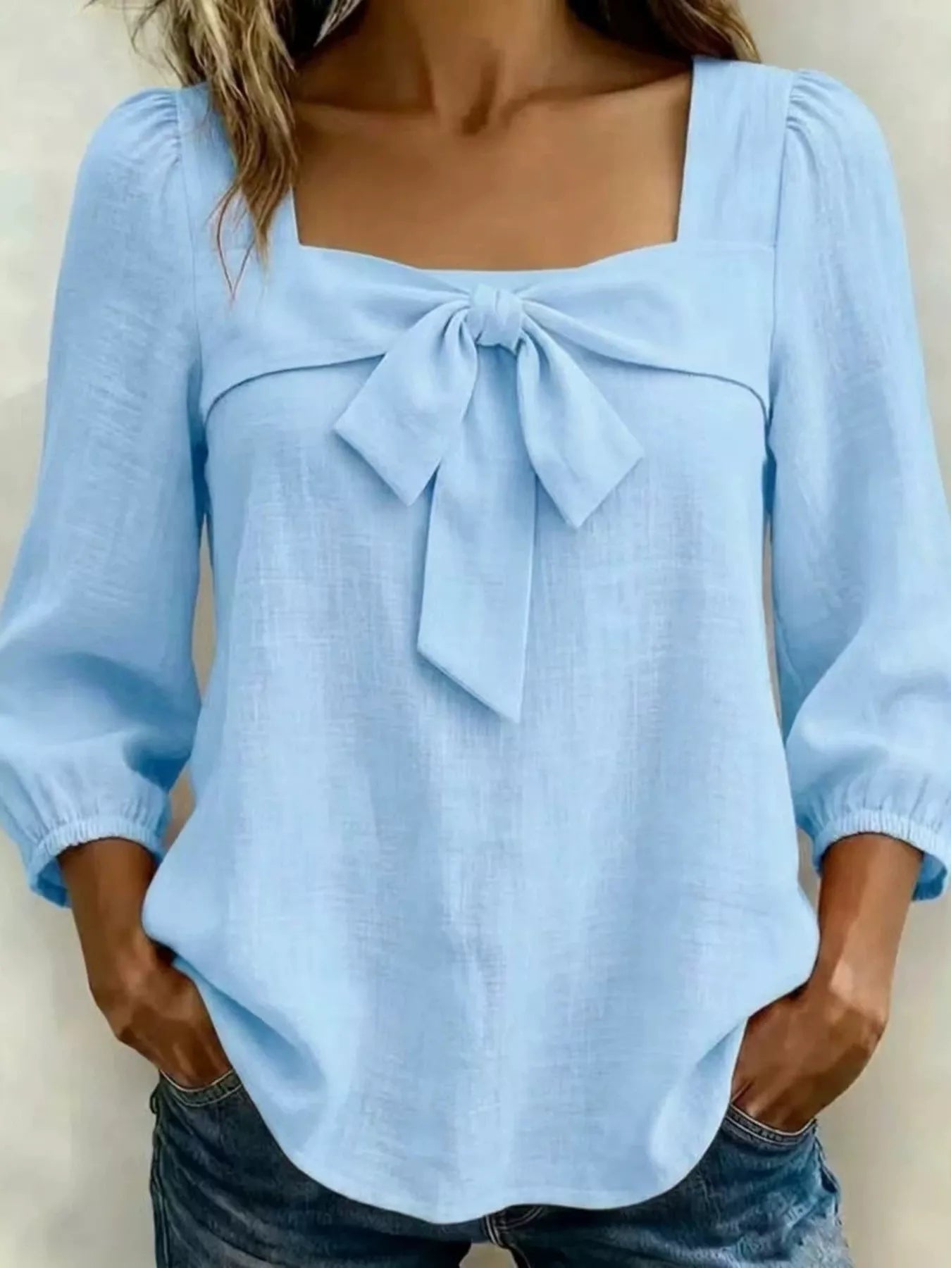 Women's blouse, square neck