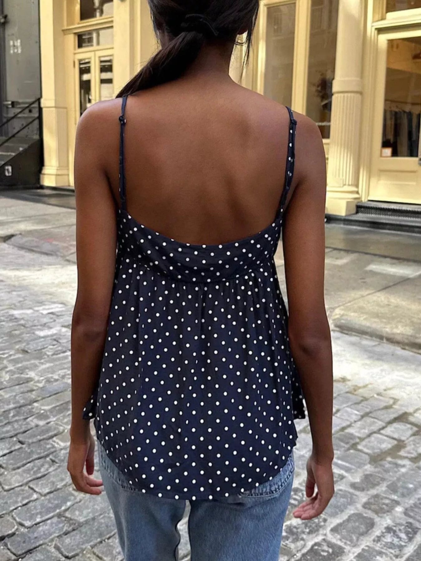 Casual Polka Dot Camisole – Relaxed Swing Cut – Chaotic Fashion