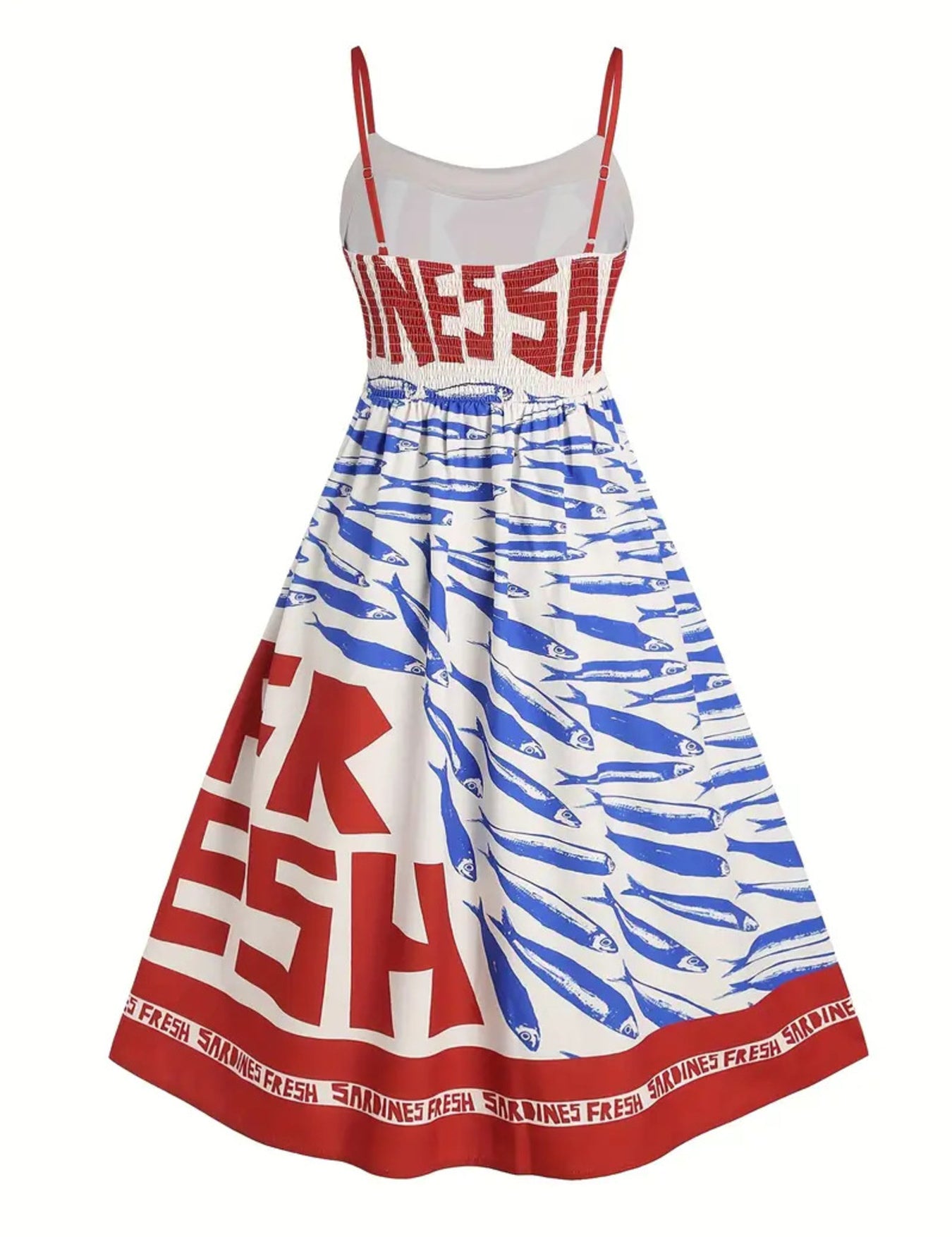 Printed Midi Dress for Women – Fun Print in Royal Blue – Chaotic Fashion