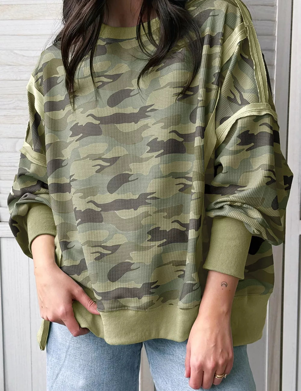 Women's camouflage top, long sleeve