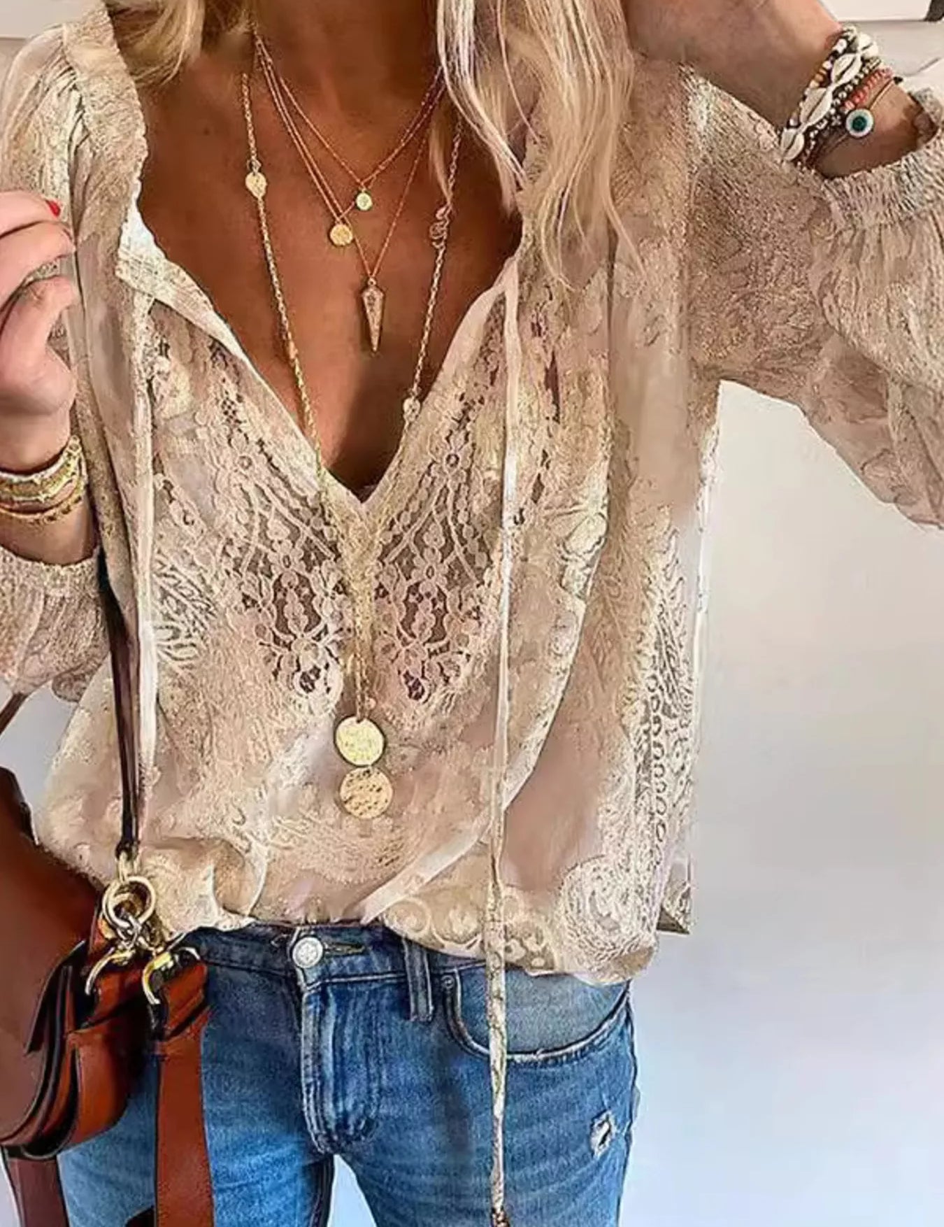 Delicate Lace Blouse – White Layering Top – Chaotic Fashion