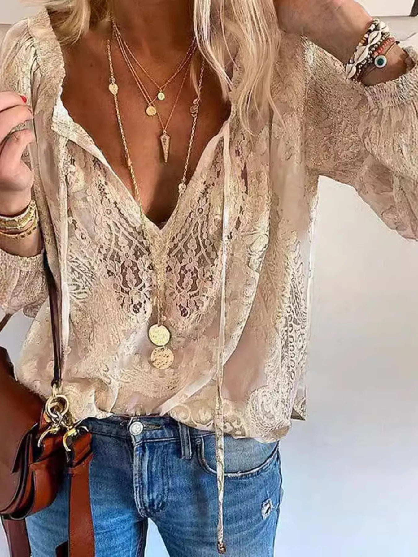 Delicate Lace Blouse – White Layering Top – Chaotic Fashion
