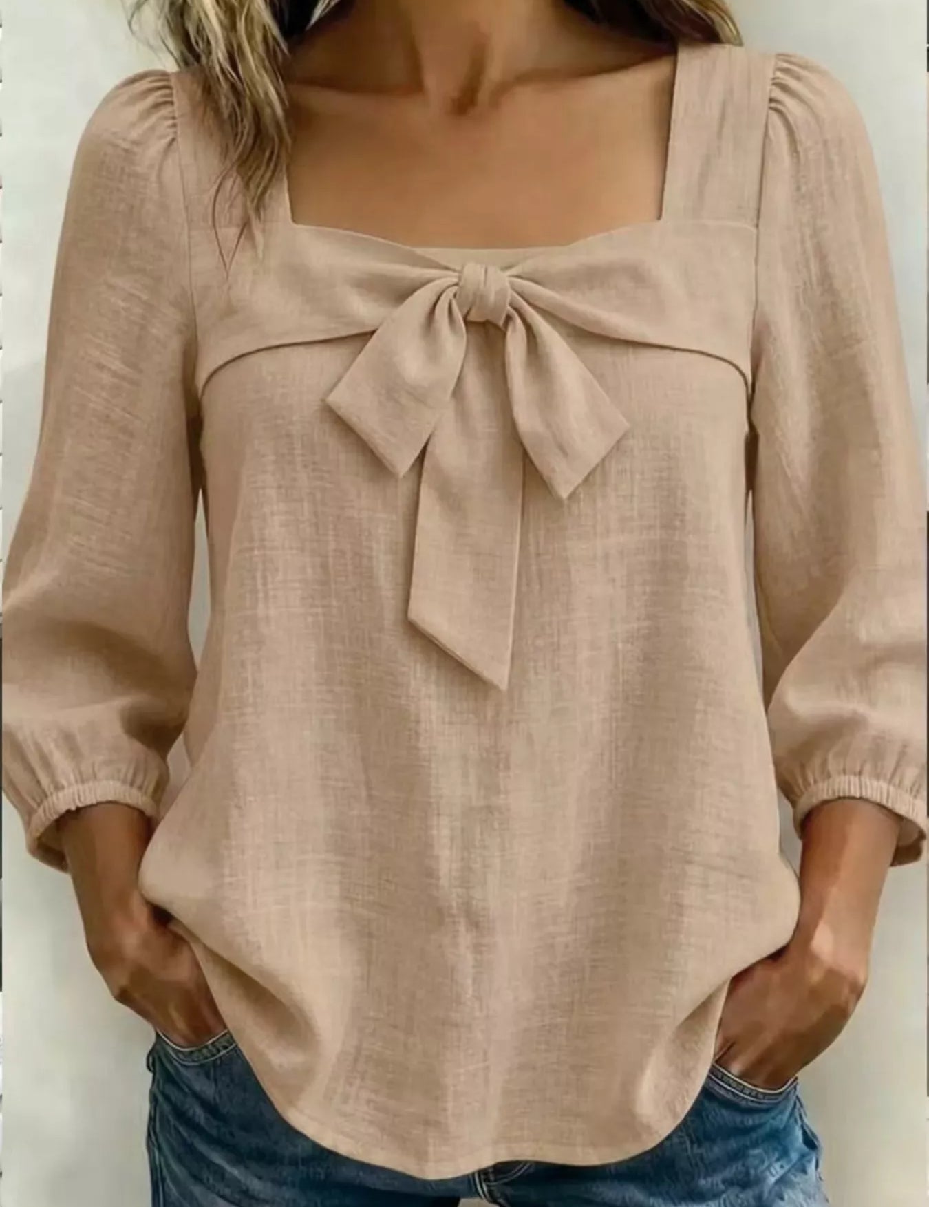Women's blouse, square neck