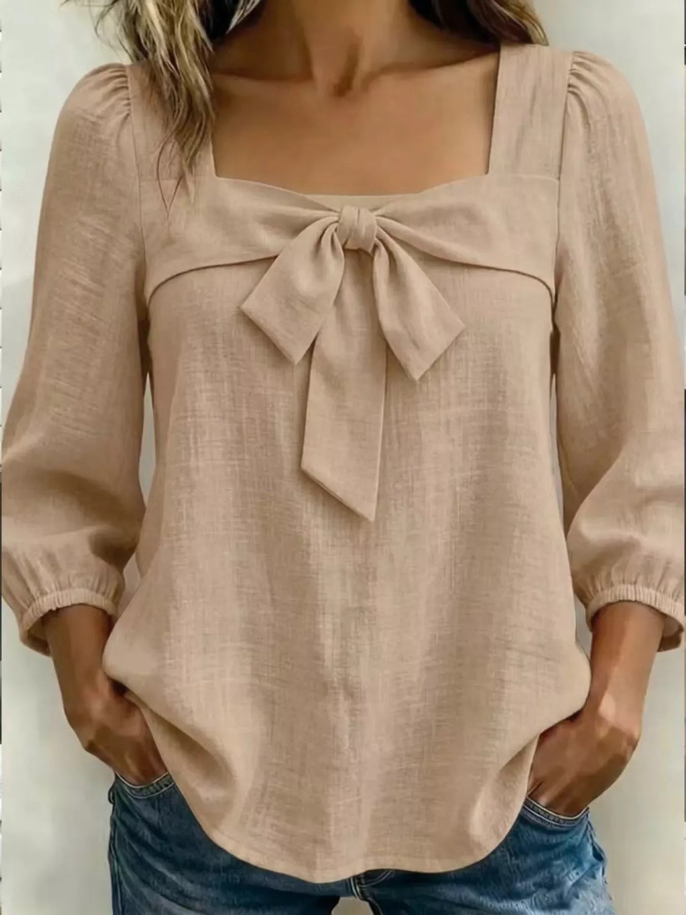 Women's blouse, square neck
