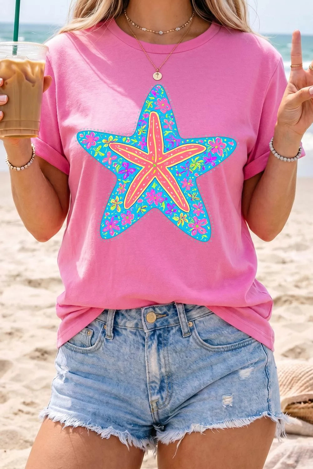 Graphic Print T-Shirt – Bright Fuchsia Colorway – Chaotic Fashion