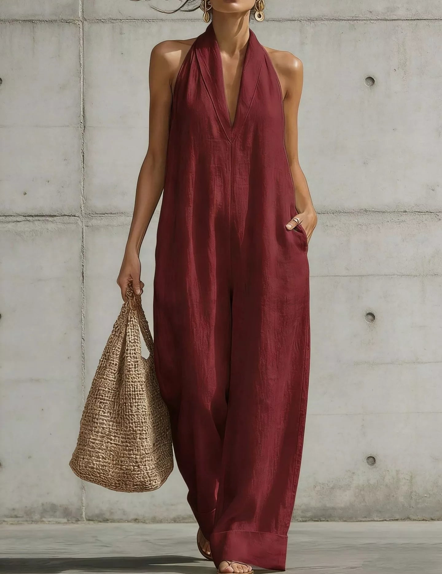 Women's jumpsuit, halter neck