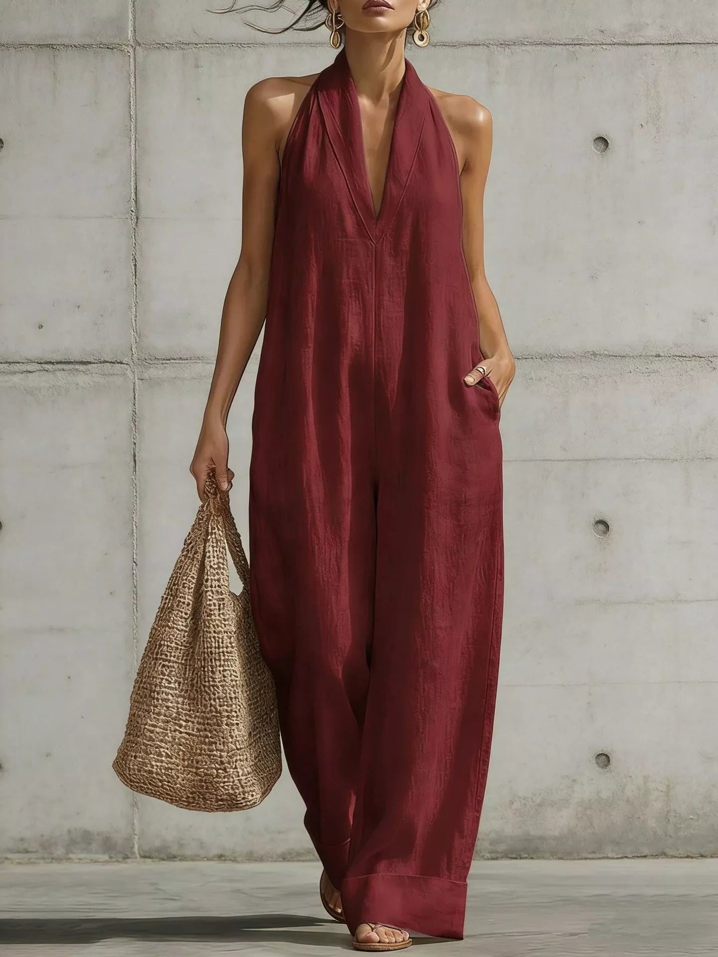 Women's jumpsuit, halter neck