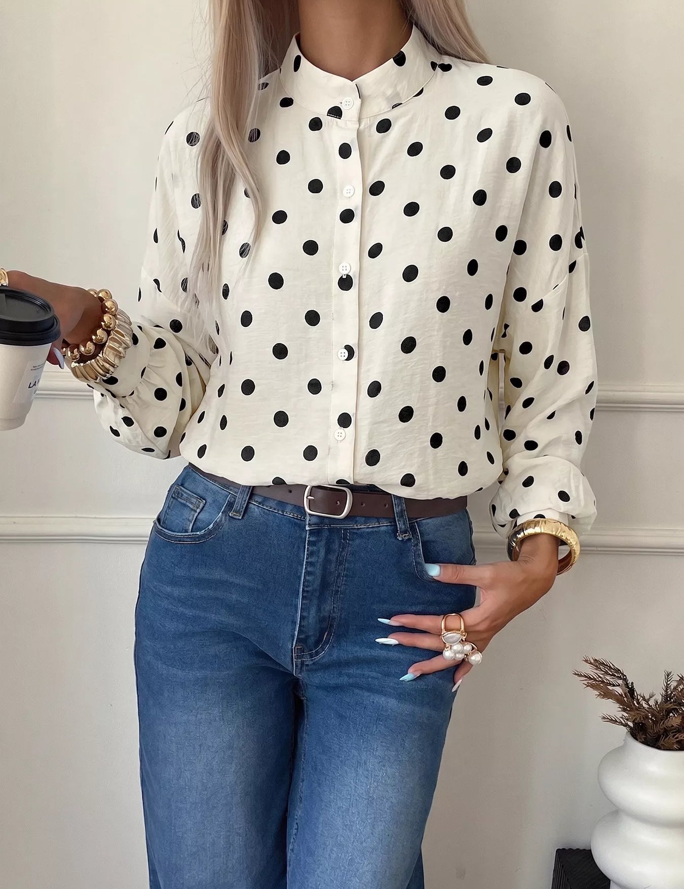 Women's polka dot shirt