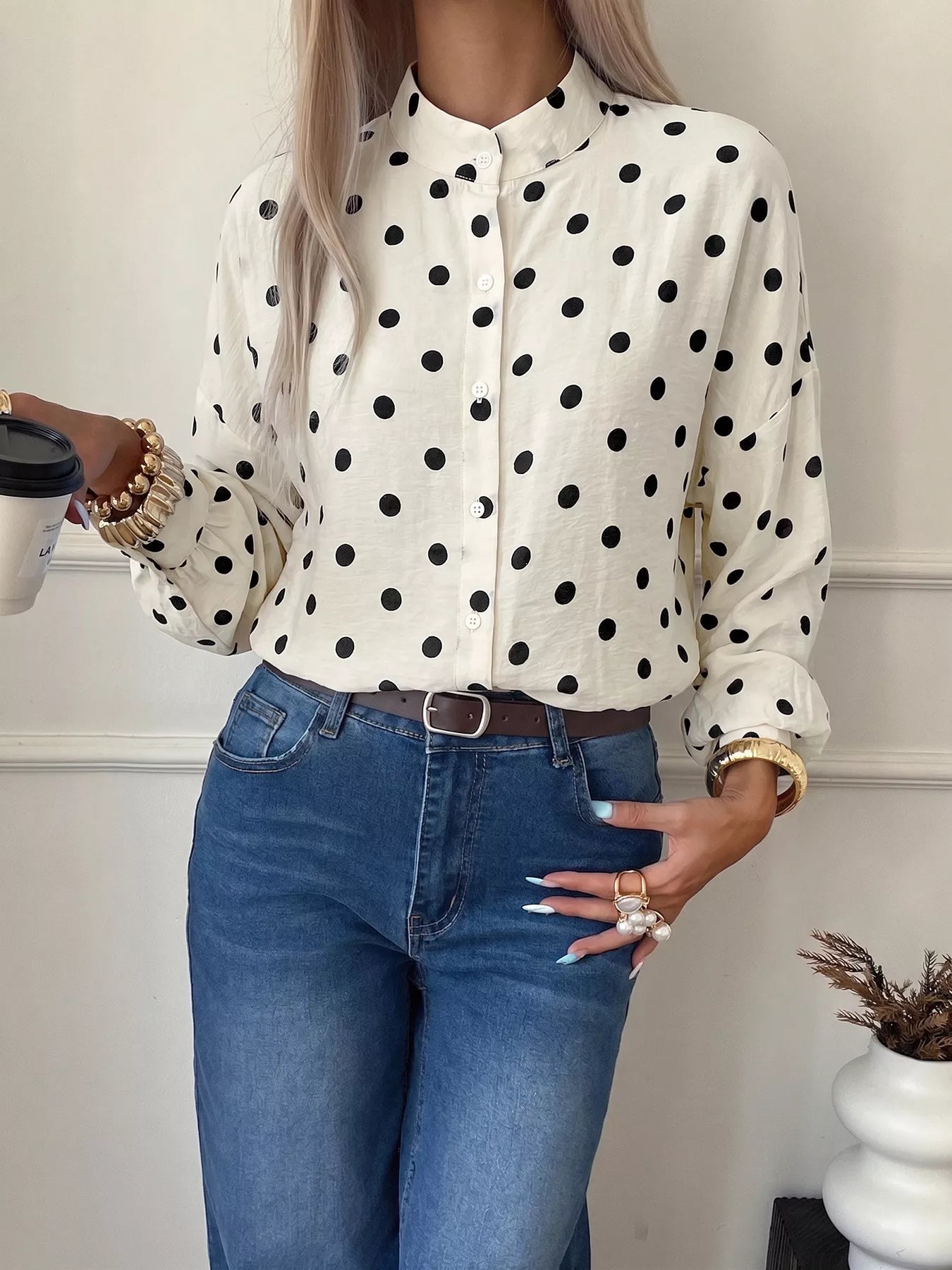 Women's polka dot shirt