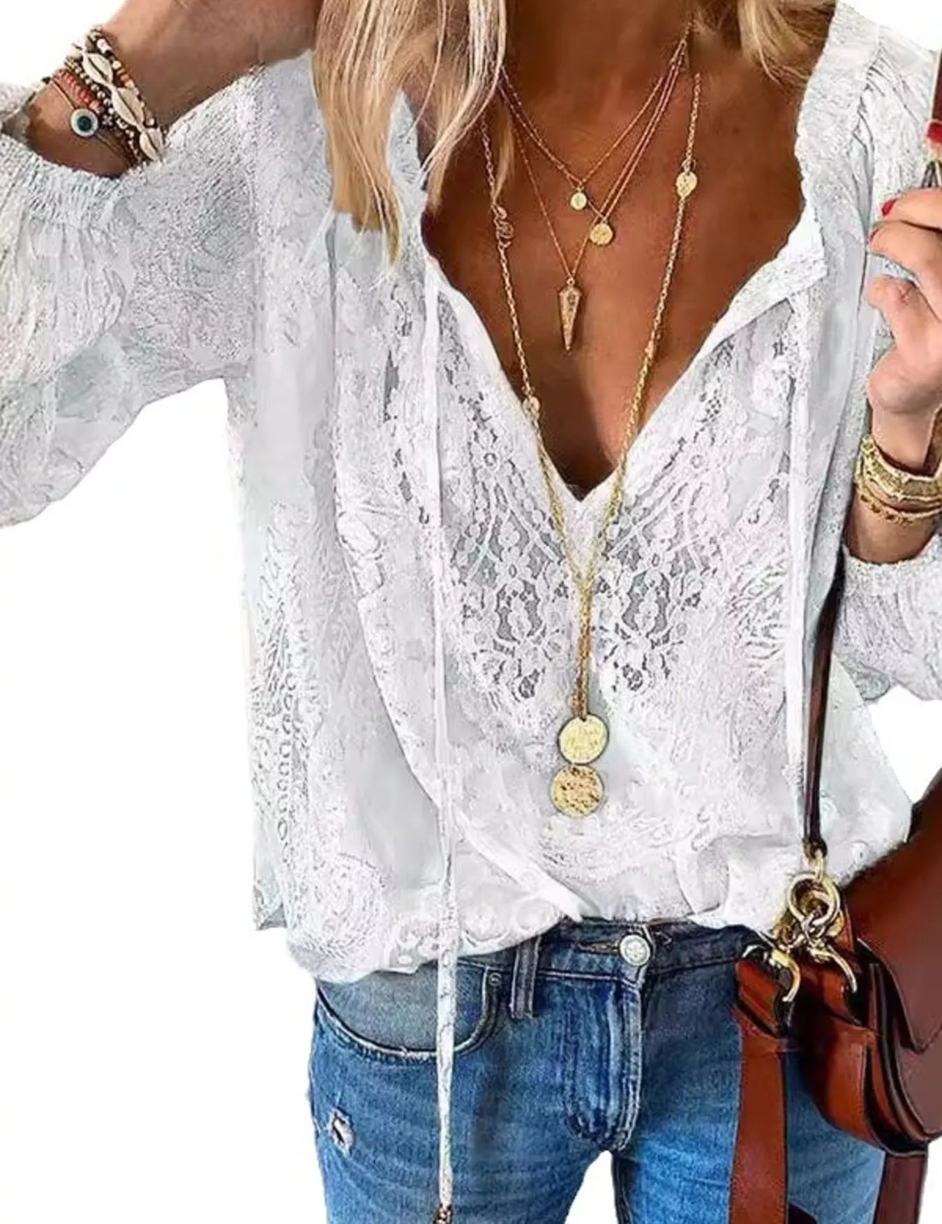 Sheer Lace Blouse – Romantic Fit in Black – Chaotic Fashion