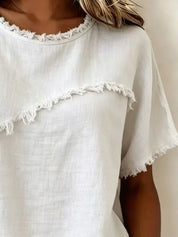 Bohemian Frayed Top – Purple Everyday Wear – Chaotic Fashion