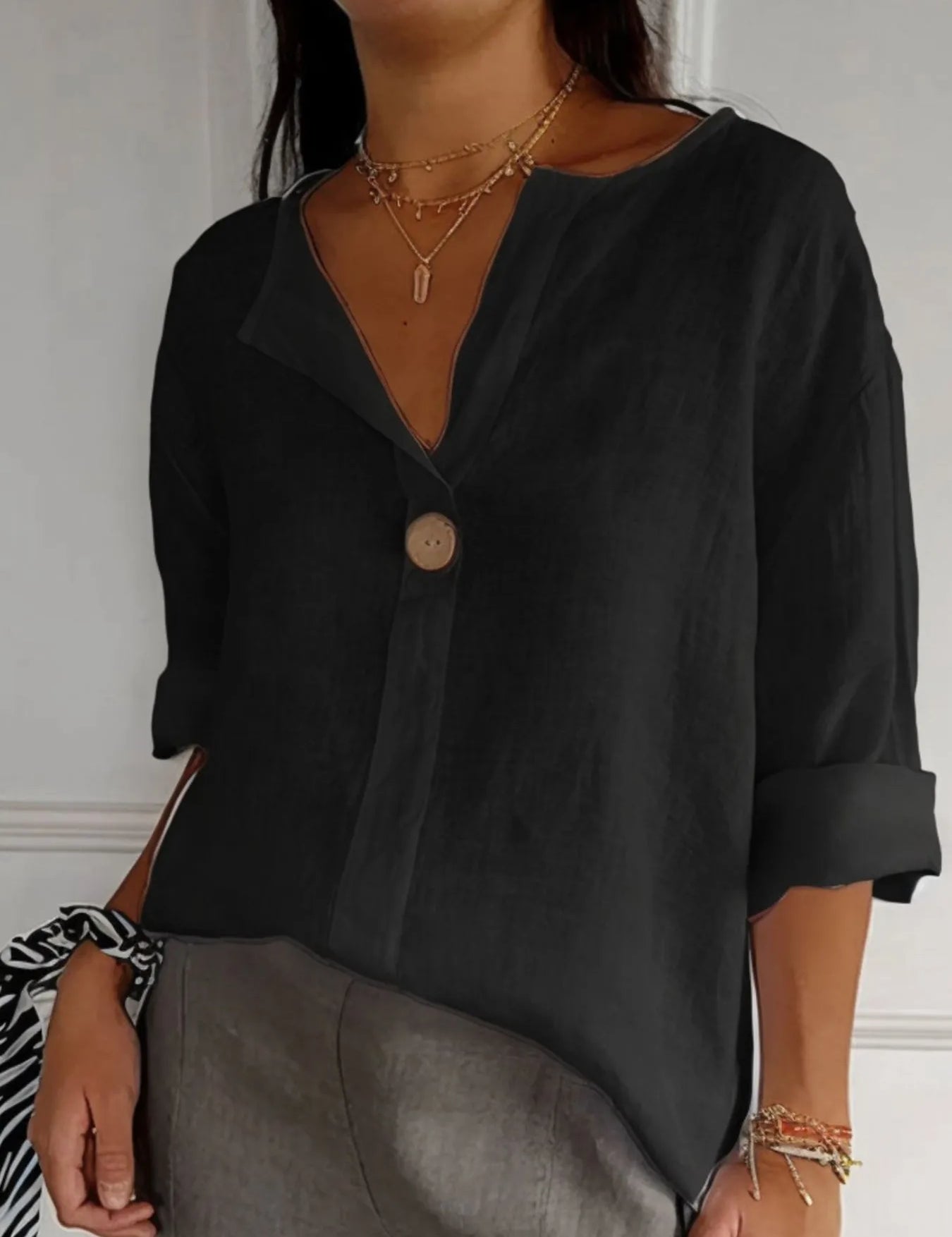 Womens Linen Blouse – Breezy Style in Red – Chaotic Fashion