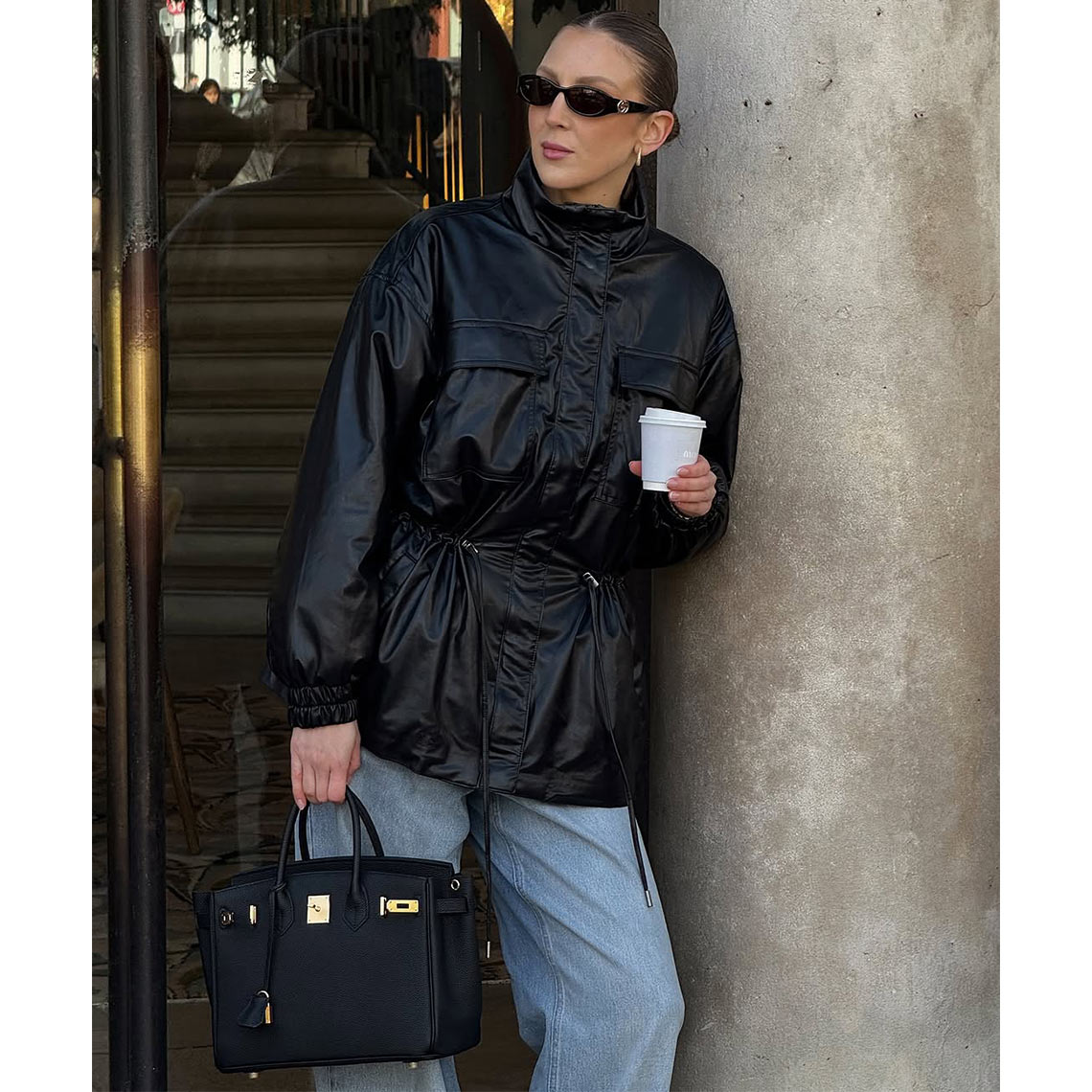 Top Grain Leather X-large Inspired Birk Handbag