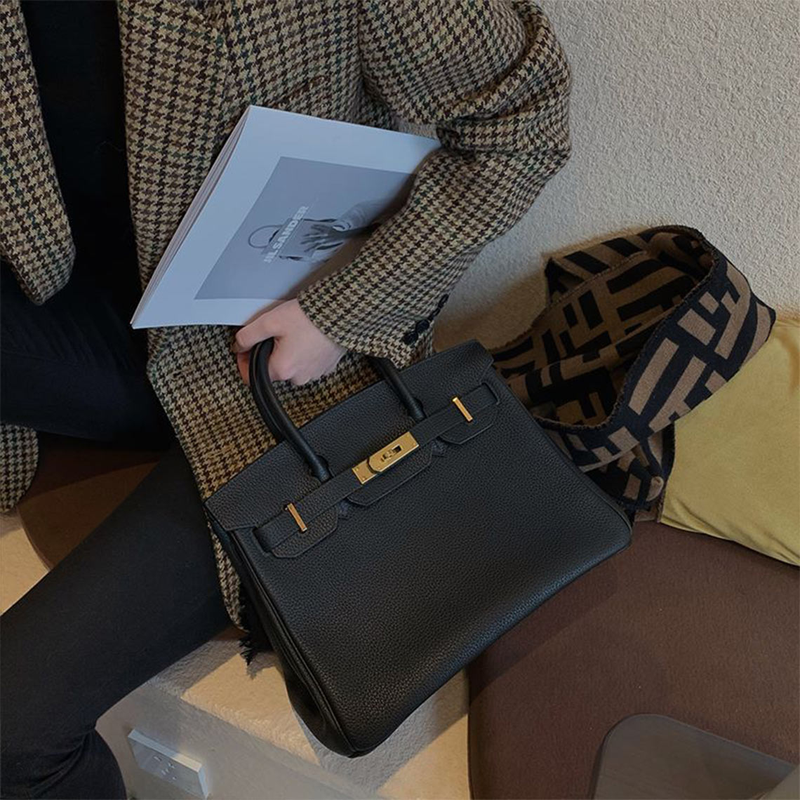 Top Grain Leather Inspired Birk Handbag