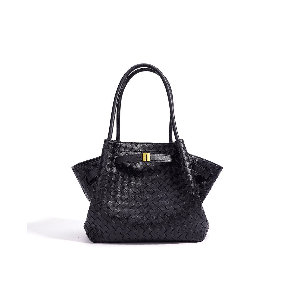 Top Grain Leather Wings Woven Handbag