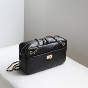 Suede Quilted Camera Bag