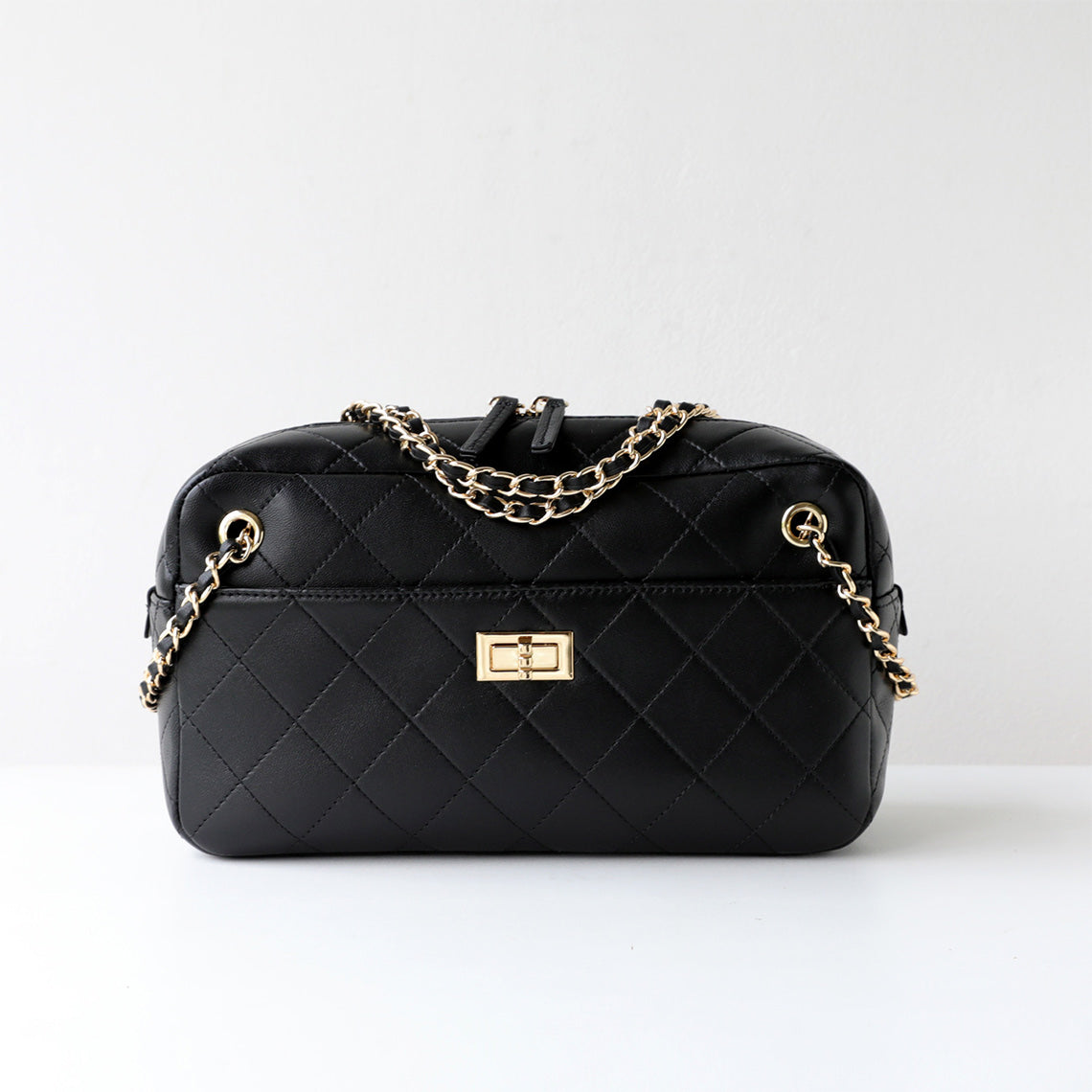 Suede Quilted Camera Bag