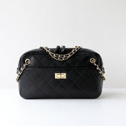 Suede Quilted Camera Bag