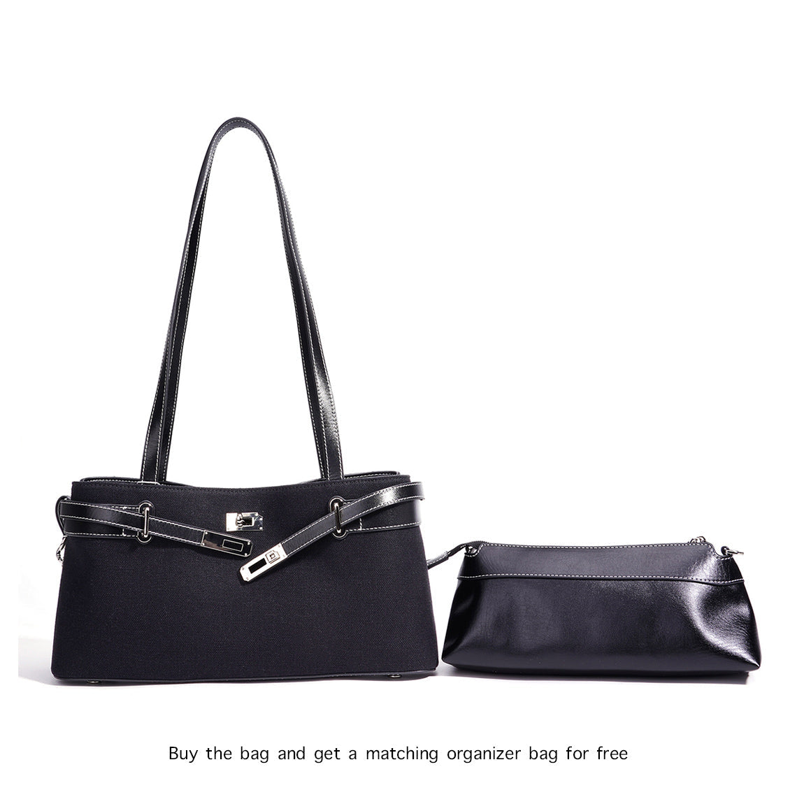 Vegetable Tanned Leather Linen Shoulder Bag