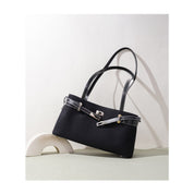 Vegetable Tanned Leather Linen Shoulder Bag