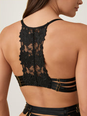 Guipure Lace Racerback Bra Detail – 4-Piece Lingerie Set – Chaotic Fashion